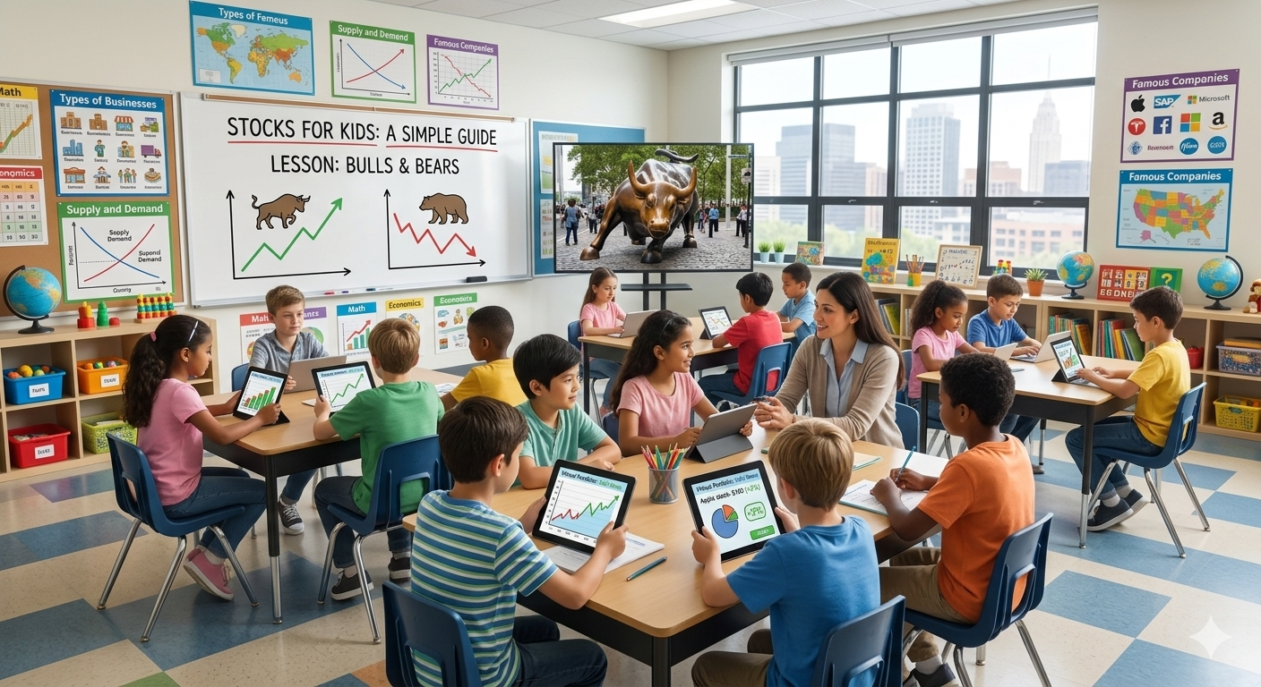 Beginners learning stocks — bulls and bears lesson